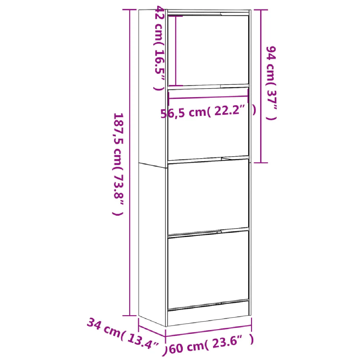 vidaXL Armoire Tiroirs Chêne Sonoma