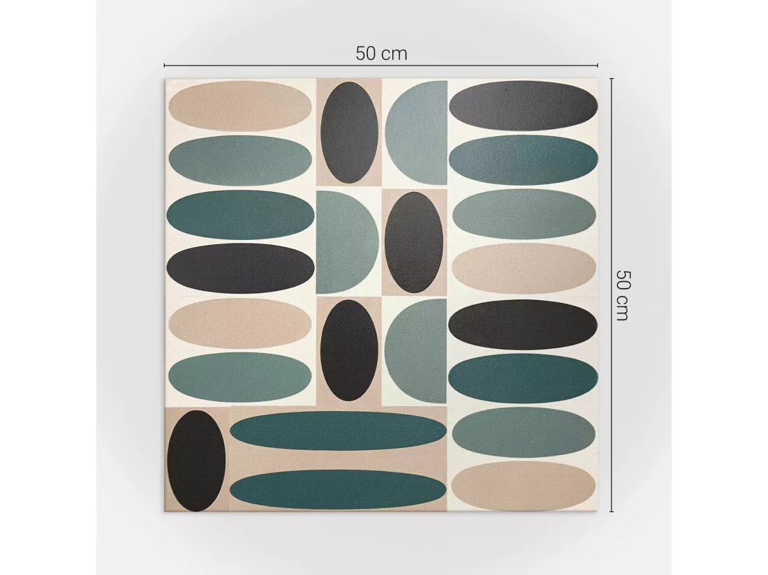 Panneaux muraux autocollants en vinyle imperméable - 4 x 50 x 50 cm - Modèle de formes ovales