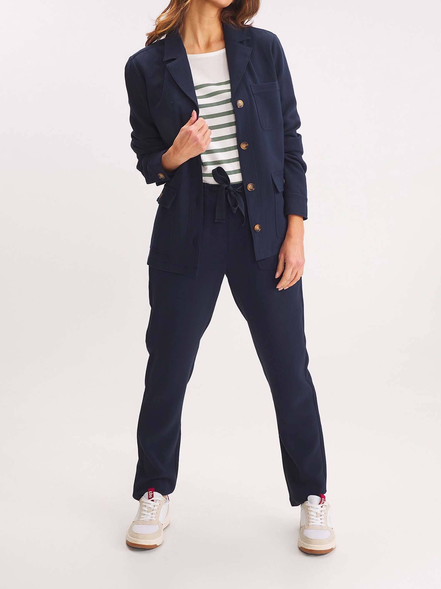 Veste Femme Boutonnée et Fluide Marine