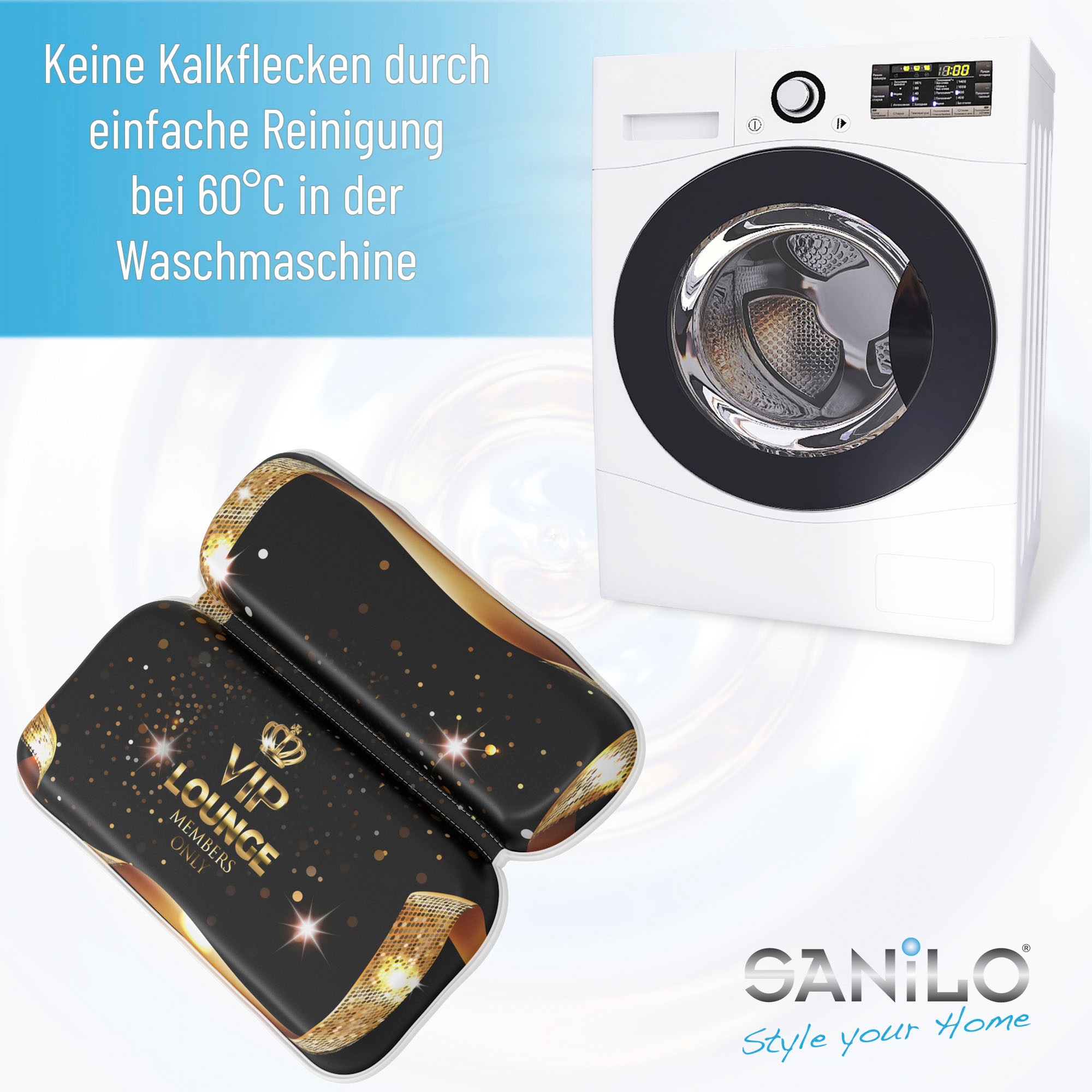 Sanilo Nackenkissen »Badewannenkissen VIP-Lounge« bequem, rutschfest, kräftige Farben, mit 7 starken Saugnäpfen