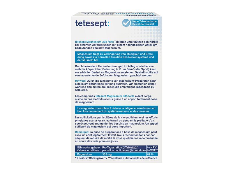 tetesept Magnesium 335 forte 32 Tabletten Nahrungsergänzungsmittel mit Magnesium