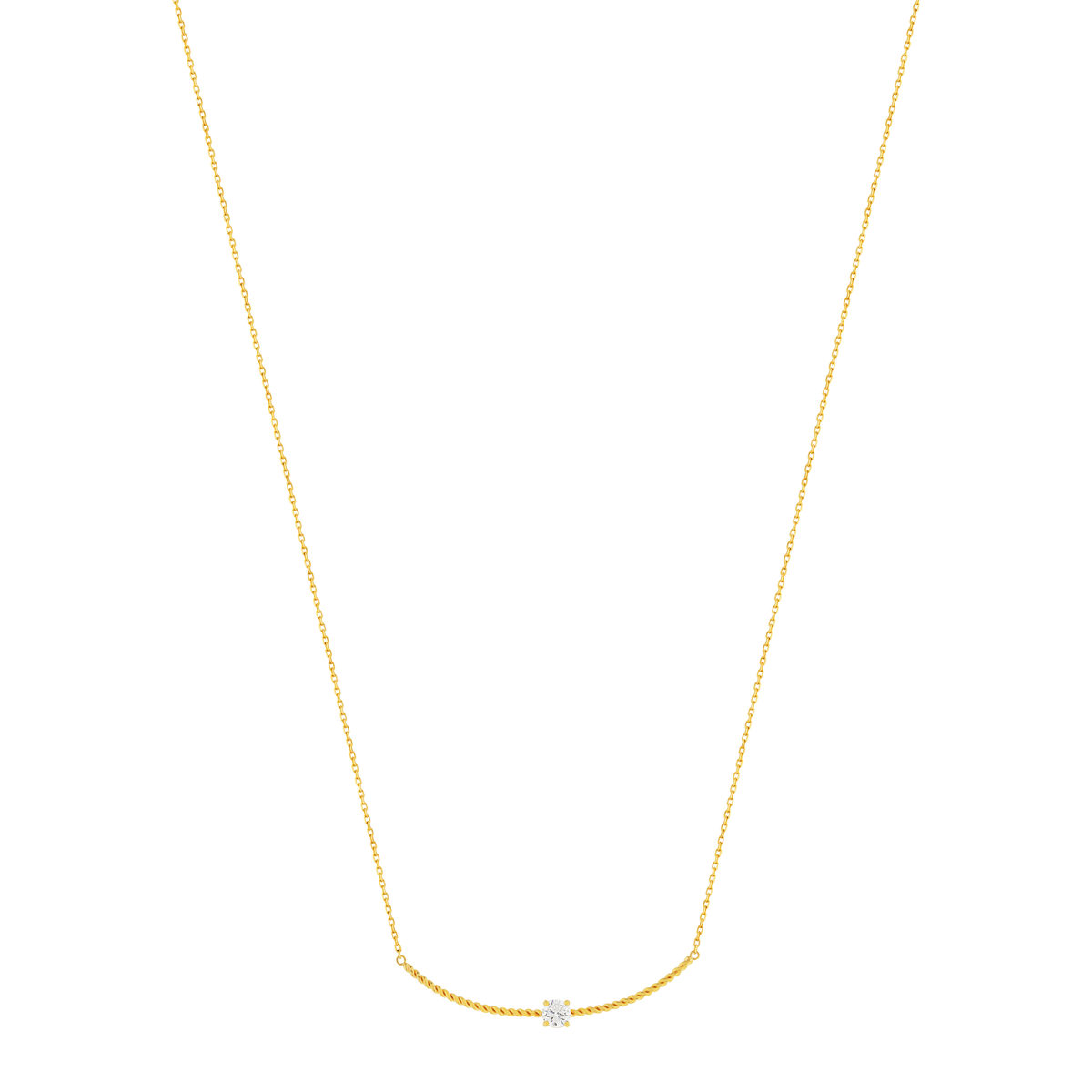 Collier plaqué or zirconia 45 cm