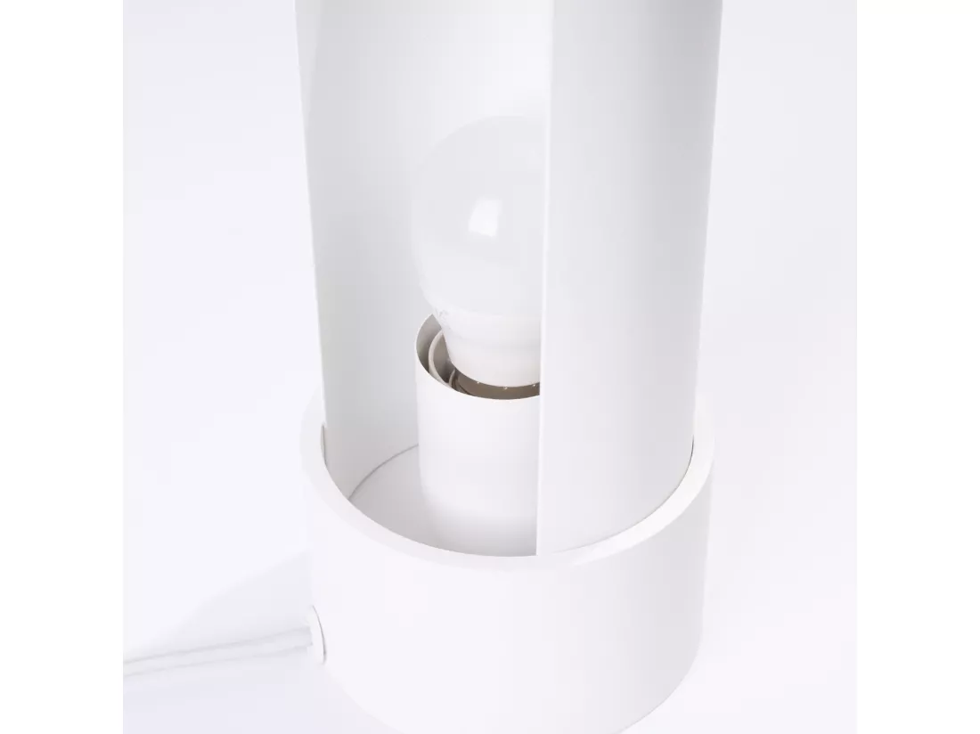 Lampe de bureau Flash minimaliste en acier - 1 sources lumineuses - L.10 x H.21 cm - blanc