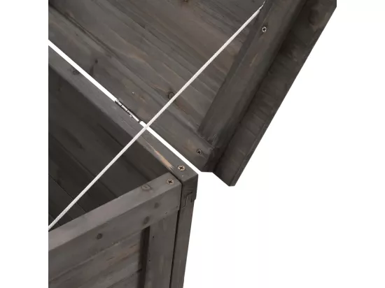 Boîte de rangement de jardin anthracite bois massif de sapin