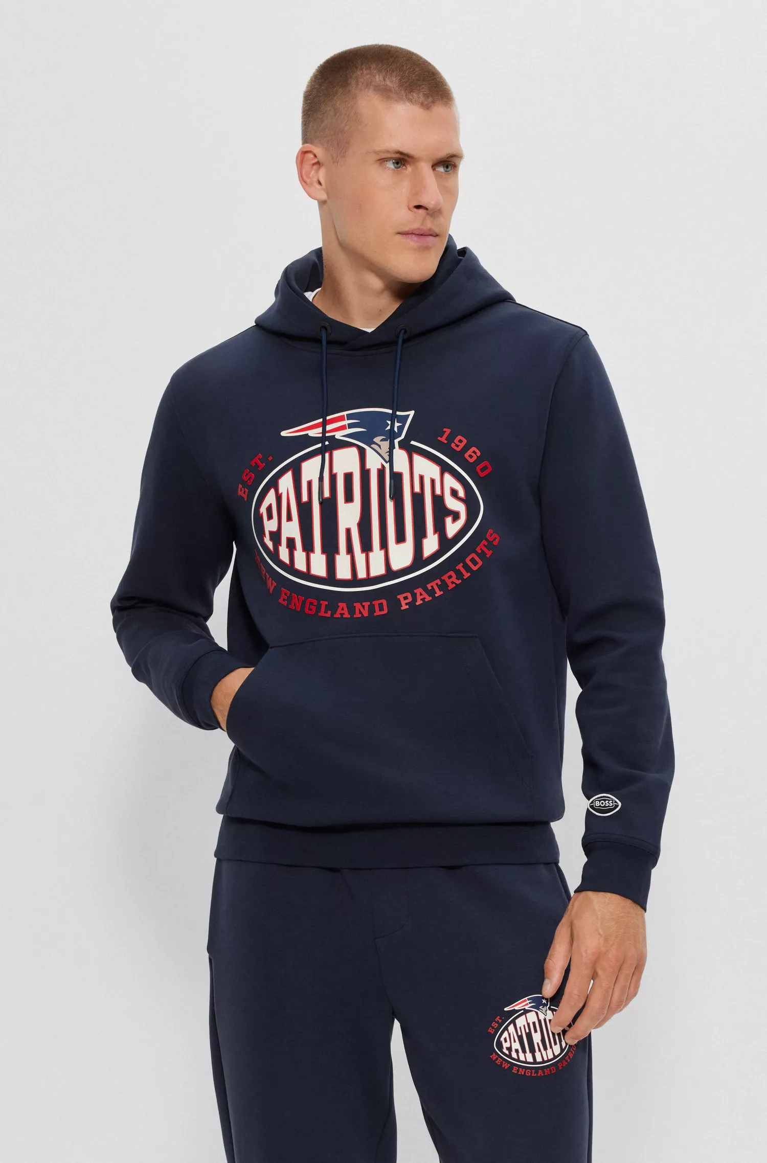 Moletom BOSS Orange-BOSS x NFL em algodão misto com logo da colaboração.