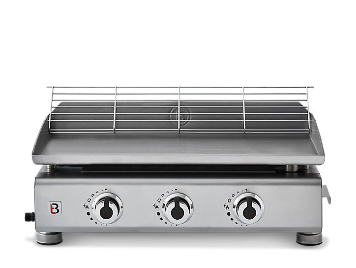 Plancha gaz Brasero Silvia II G 3 feux plaque inox