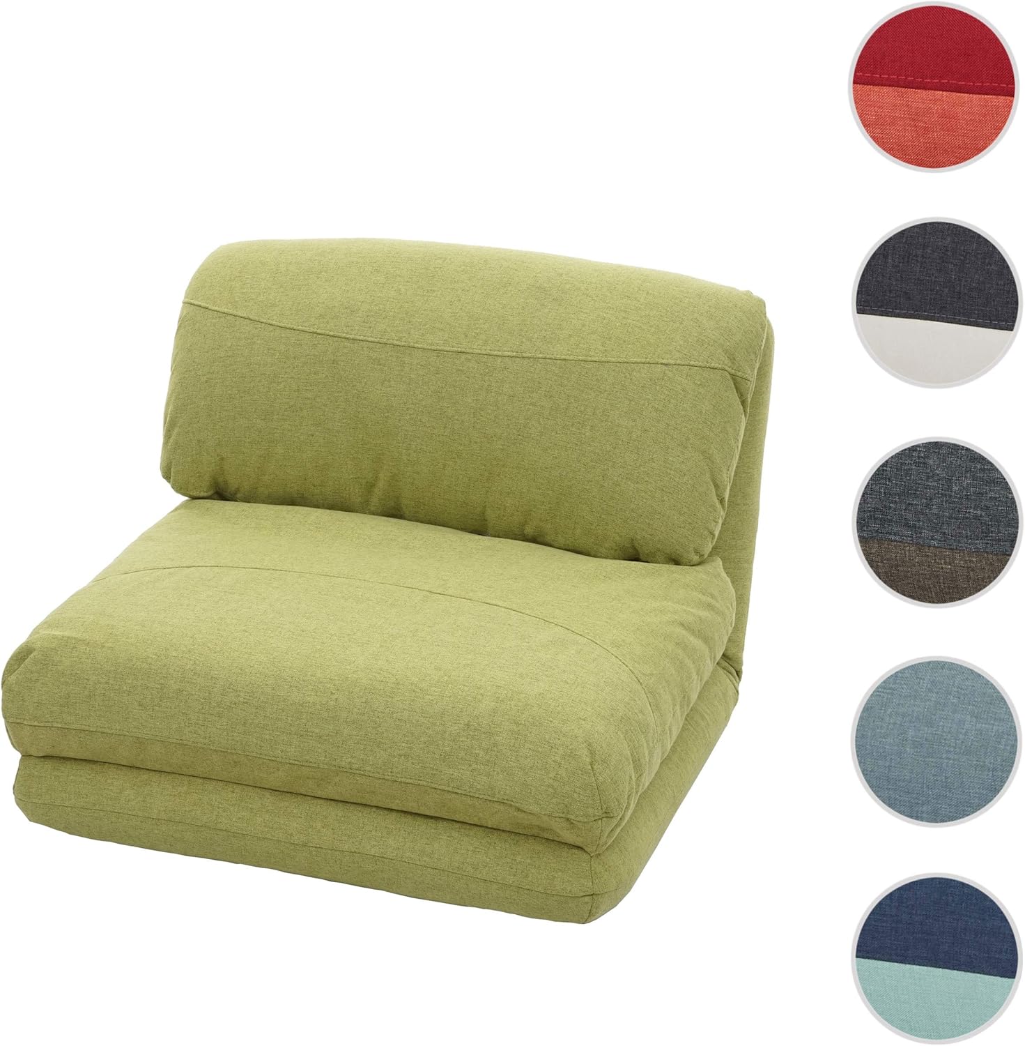 Mendler Schlafsessel HWC-E68, Schlafsofa Funktionssessel Klappsessel Relaxsessel, Stoff/Textil - grün