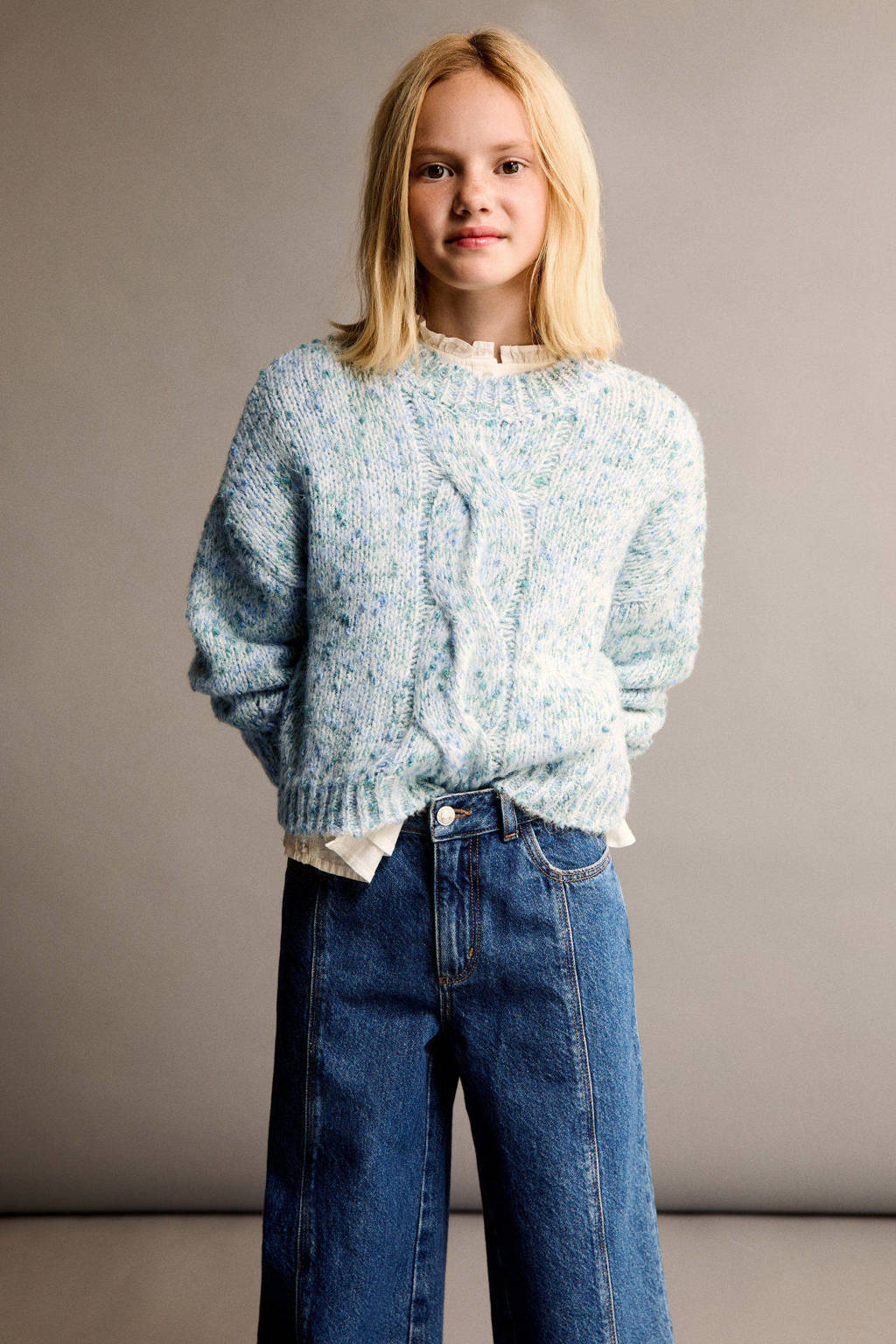 Mango Kids gebreide trui turquoise