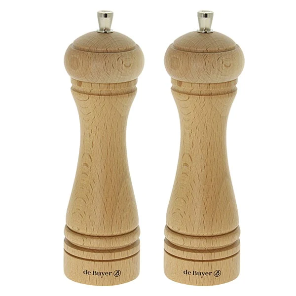 Set moulins à poivre et à sel JAVA naturel 18 cm De Buyer