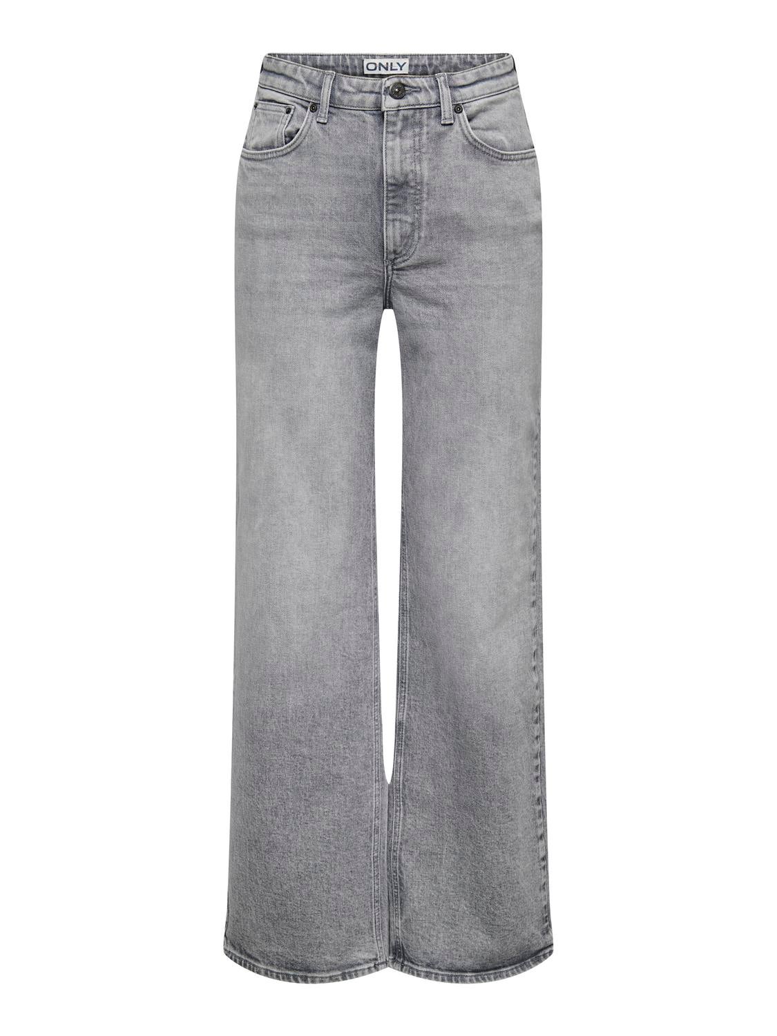 ONLJUICY Hohe Taille Weiter Beinschnitt Jeans Medium Grey Denim