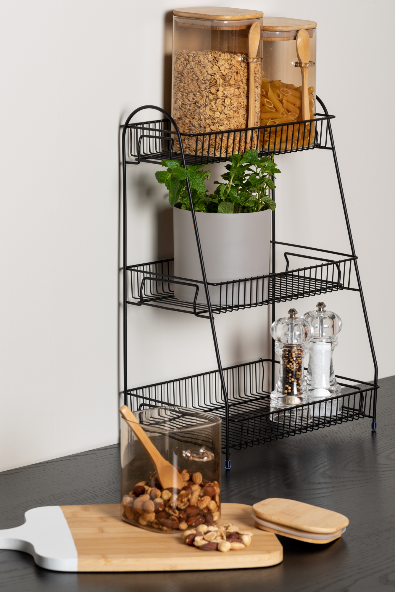 Kitchen rack Tidy large iron matt black