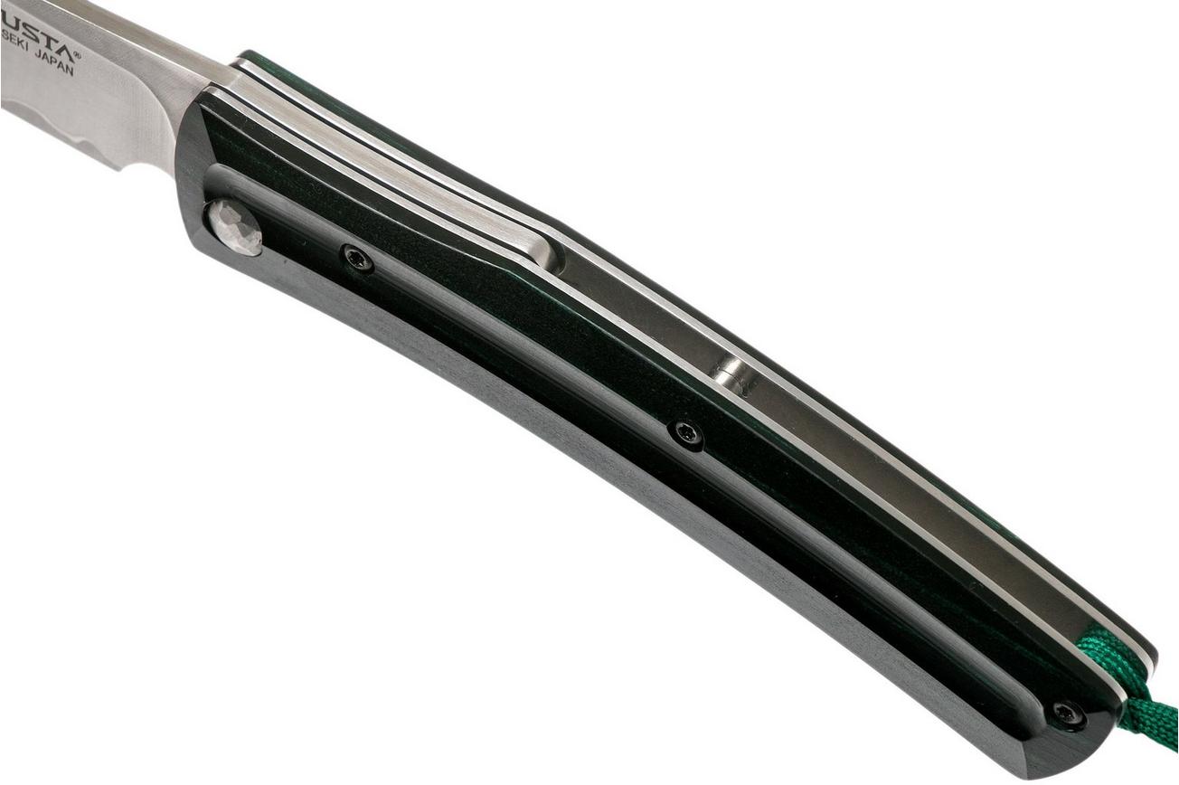 Mcusta MC-193C Friction Folder, Black-Green Wood, herenmes