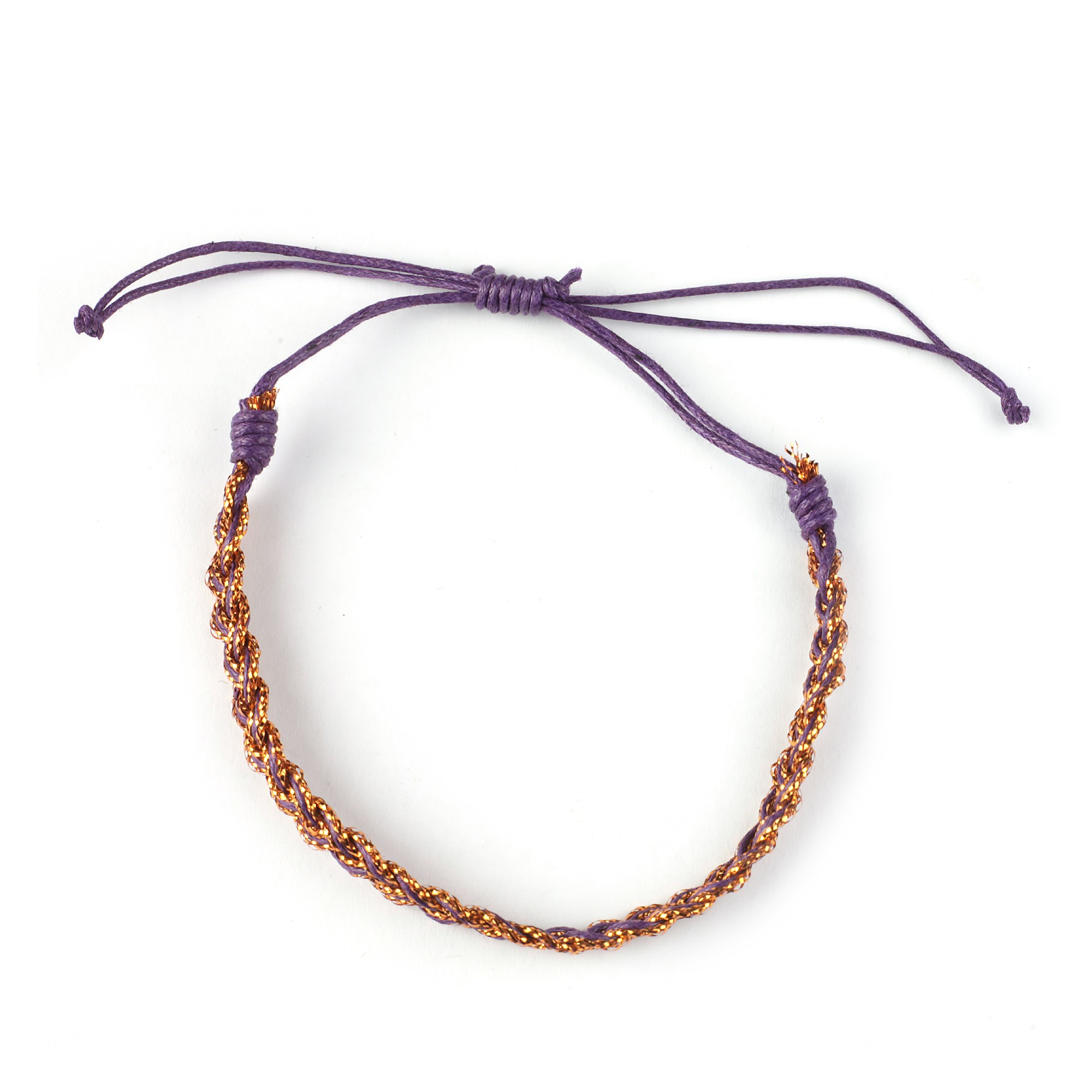 Armband geflochten, bronze, lila, Ø 10 cm günstig bestellen