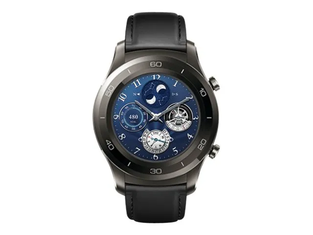 [OUTLET] - Huawei Watch 2 Classic - 45 mm - titaniumgrå - smart ur med rem - læder - håndledsstørrelse: 140-210 mm - display 1.2