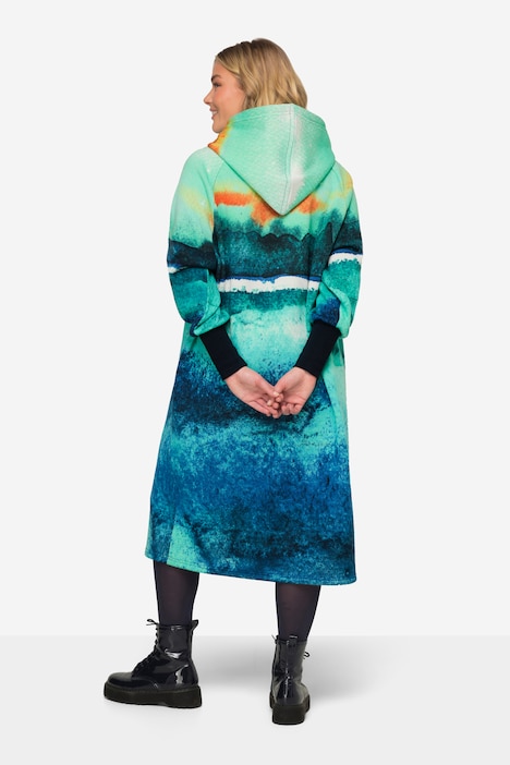 Kapuzen Sweatkleid bedruckt