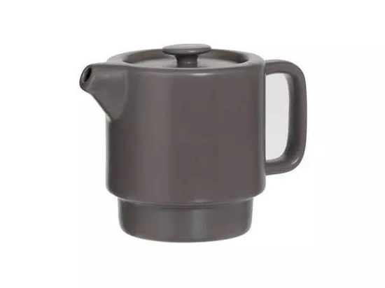 Théière + tasse en faïence et bambou - taupe - Contenance 0.4L