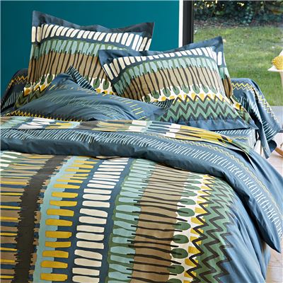 Linge de lit rayures de motifs - BECQUET CRÉATION