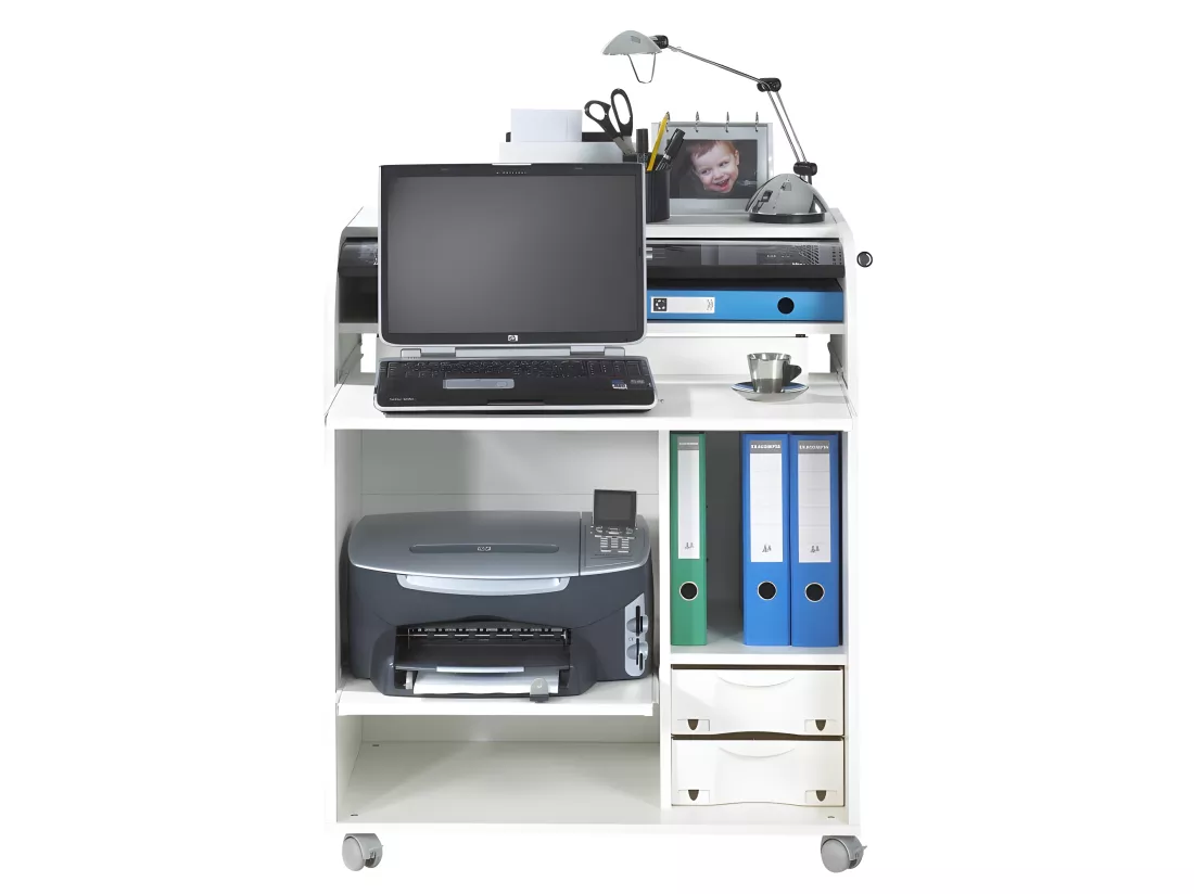 Bureau Informatique Blanc et Noir