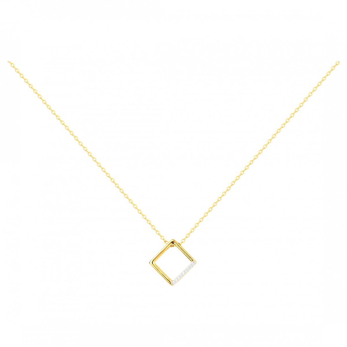 Collier en Plaqué Or avec oxyde de zirconium blanc
