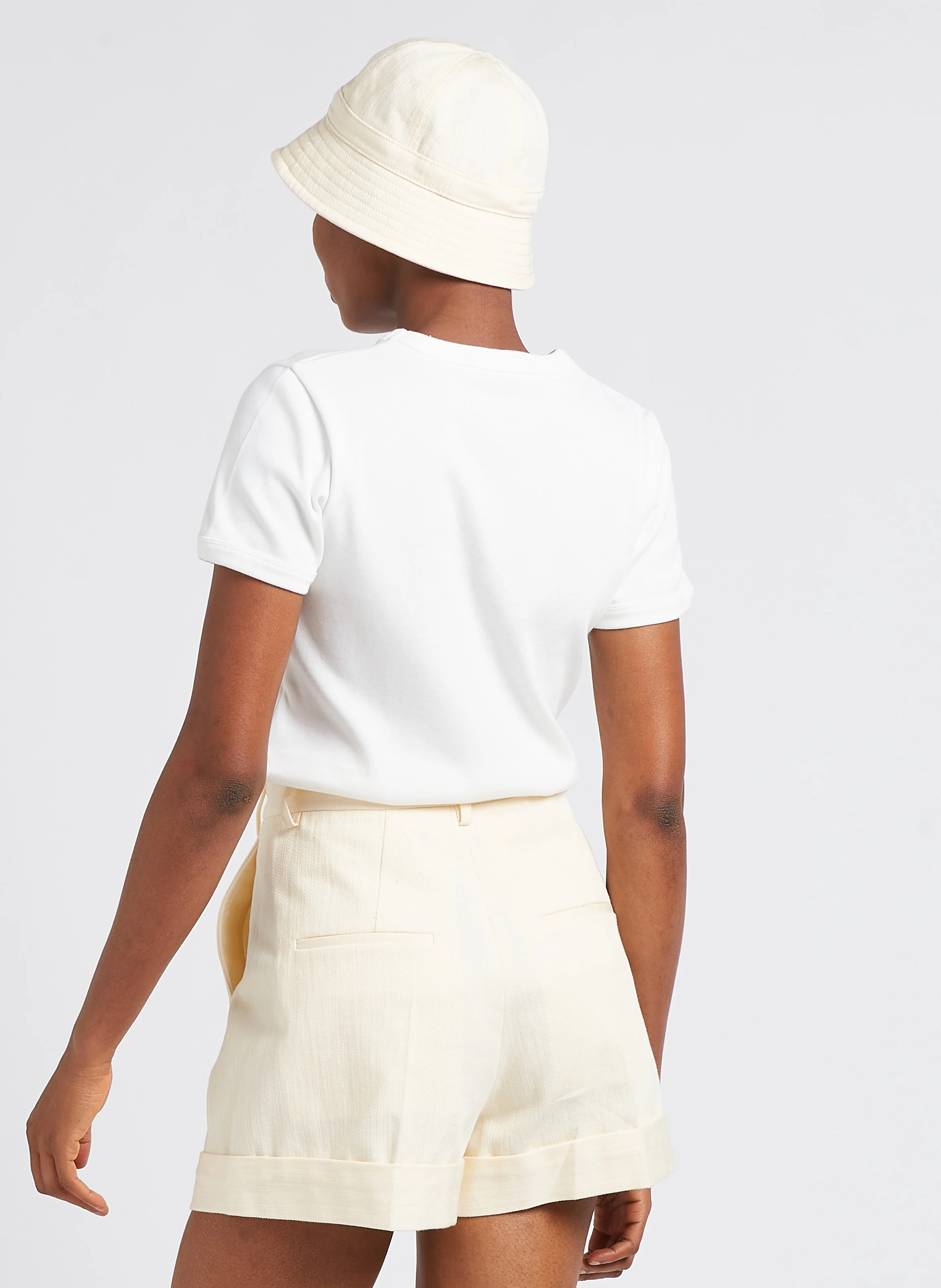 ARISTIDE - Tee-shirt droit col rond en coton bio | Blanc