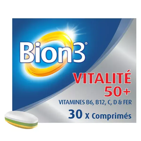 Suplemento alimentar Bion 3 Vitality 50+ para idosos - Tratamento de 1 mês - 30 comprimidos