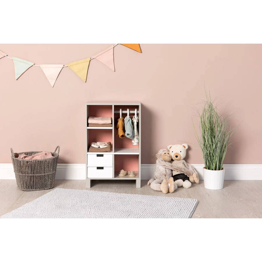 MUSTERKIND® Puppenschrank Viola grauweißaltrosa
