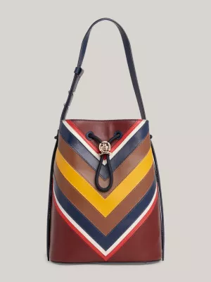Bolsa tipo saco Tommy x Pendleton Valley Stripe em couro