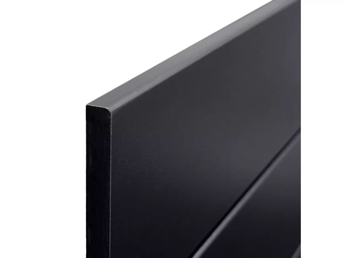 DHOME Tête de lit en bois recyclé MDF Palet Style Horizontal 145x46cm Lits 135/140 - Noir Solide