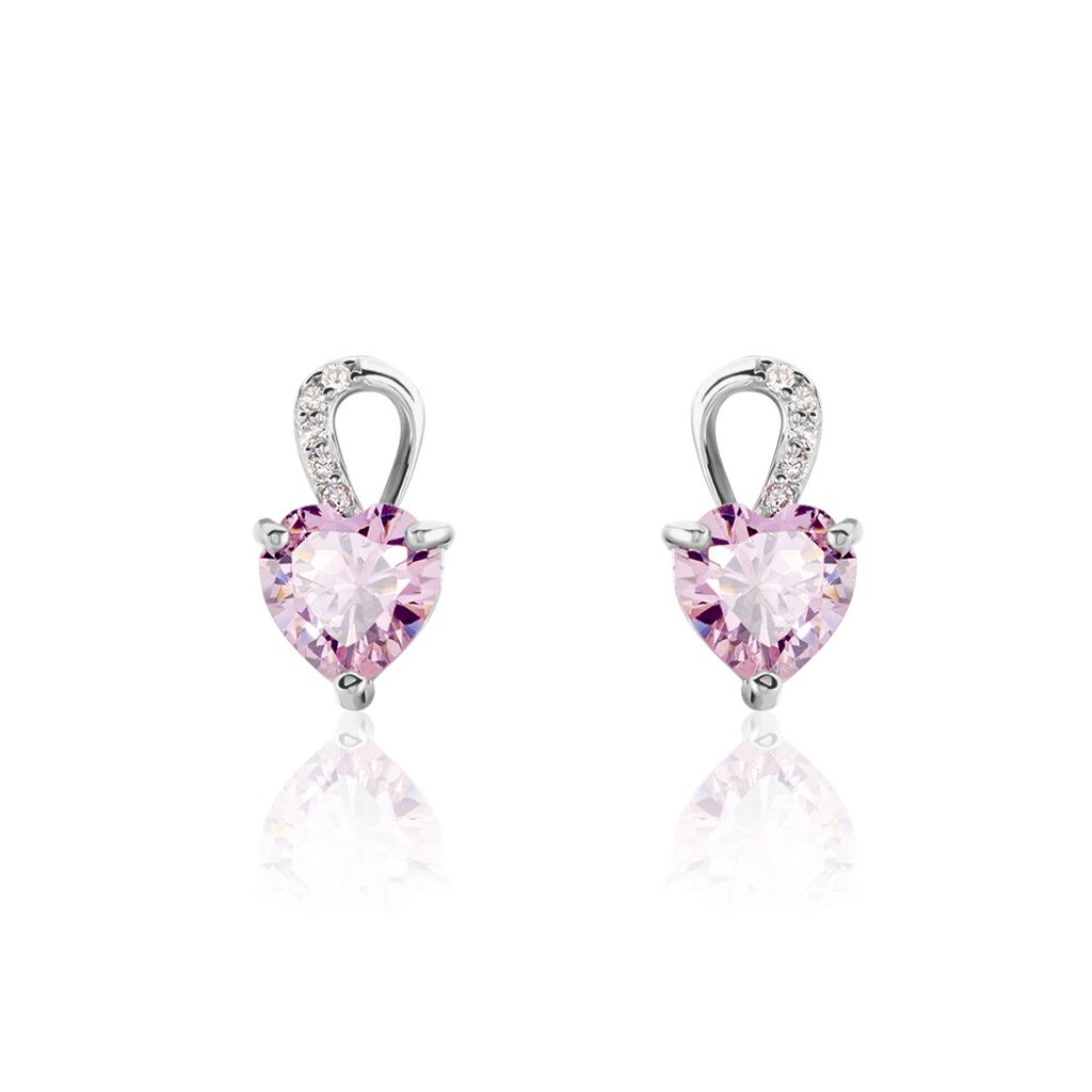 Boucles D'oreilles Puces Argent Blanc Atieno Oxyde De Zirconium