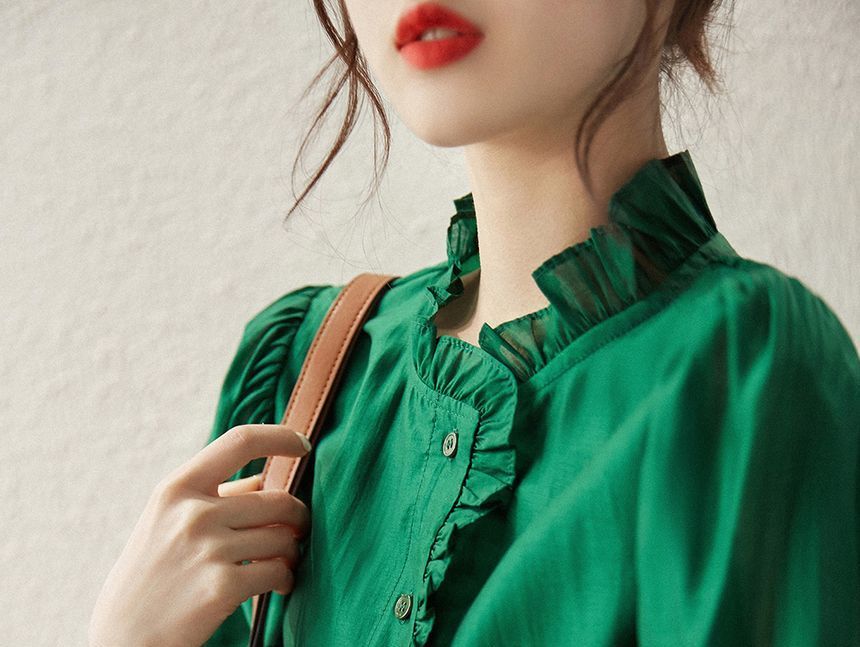 malabar - Blouse met 3/4-mouwen en ruches