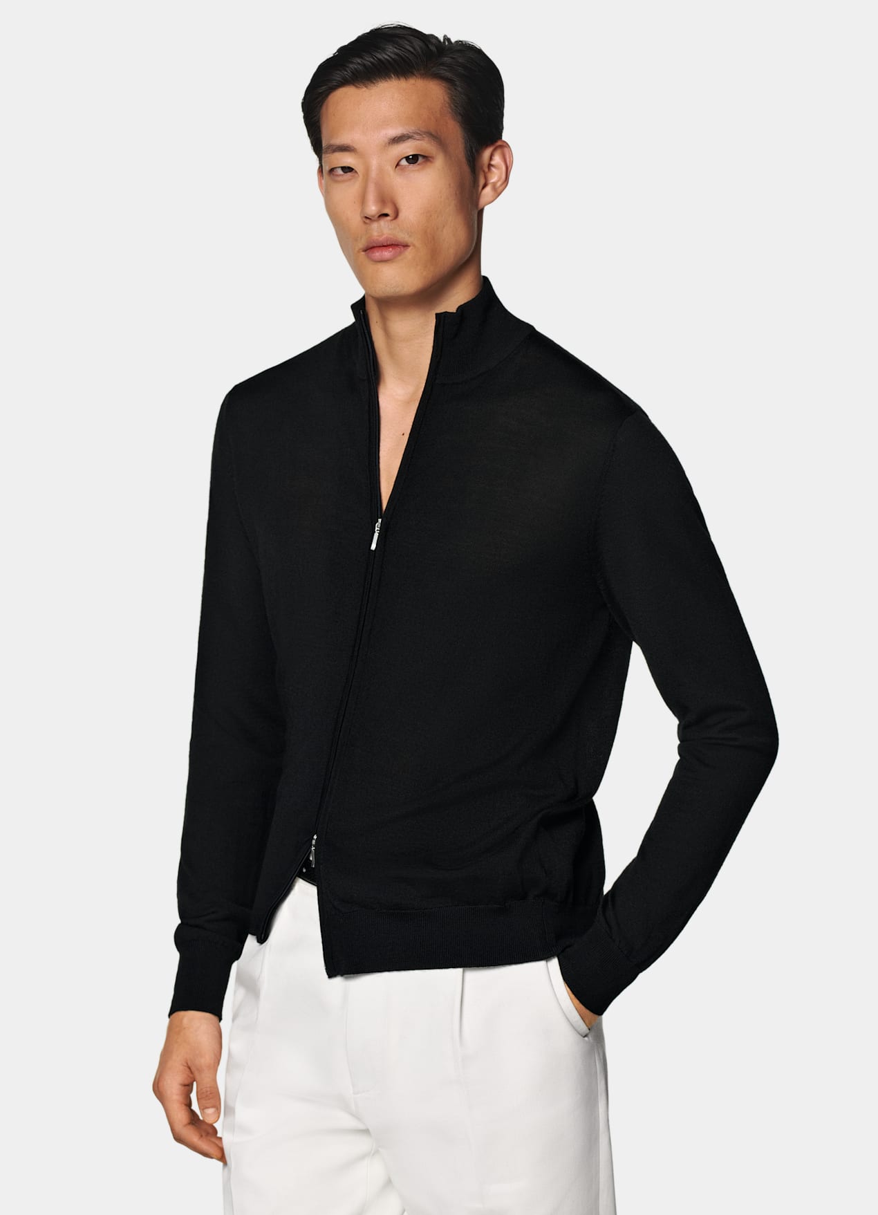 Cardigan zippé Merino noir