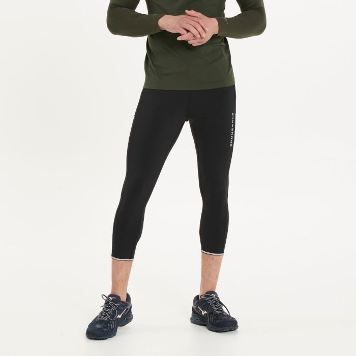 Endurance Herre Lange tights Energy 3/4 Tights Sort