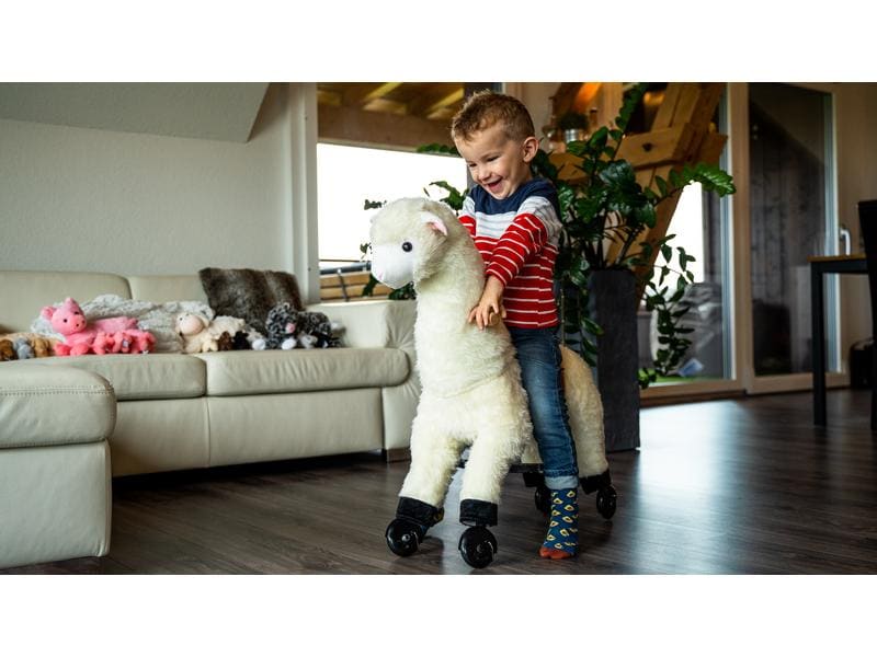 zoosy Reittier Lama Reittier Lama mit Rollen an den Füssen