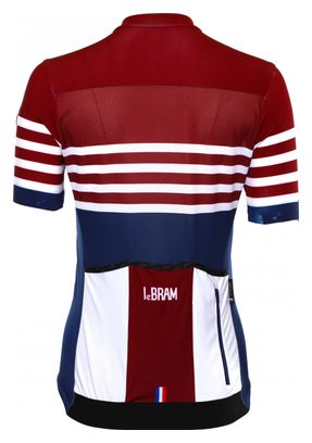 Maillot Manches Courtes Femme LeBram Tourmalet Bleu Coupe Ajustée