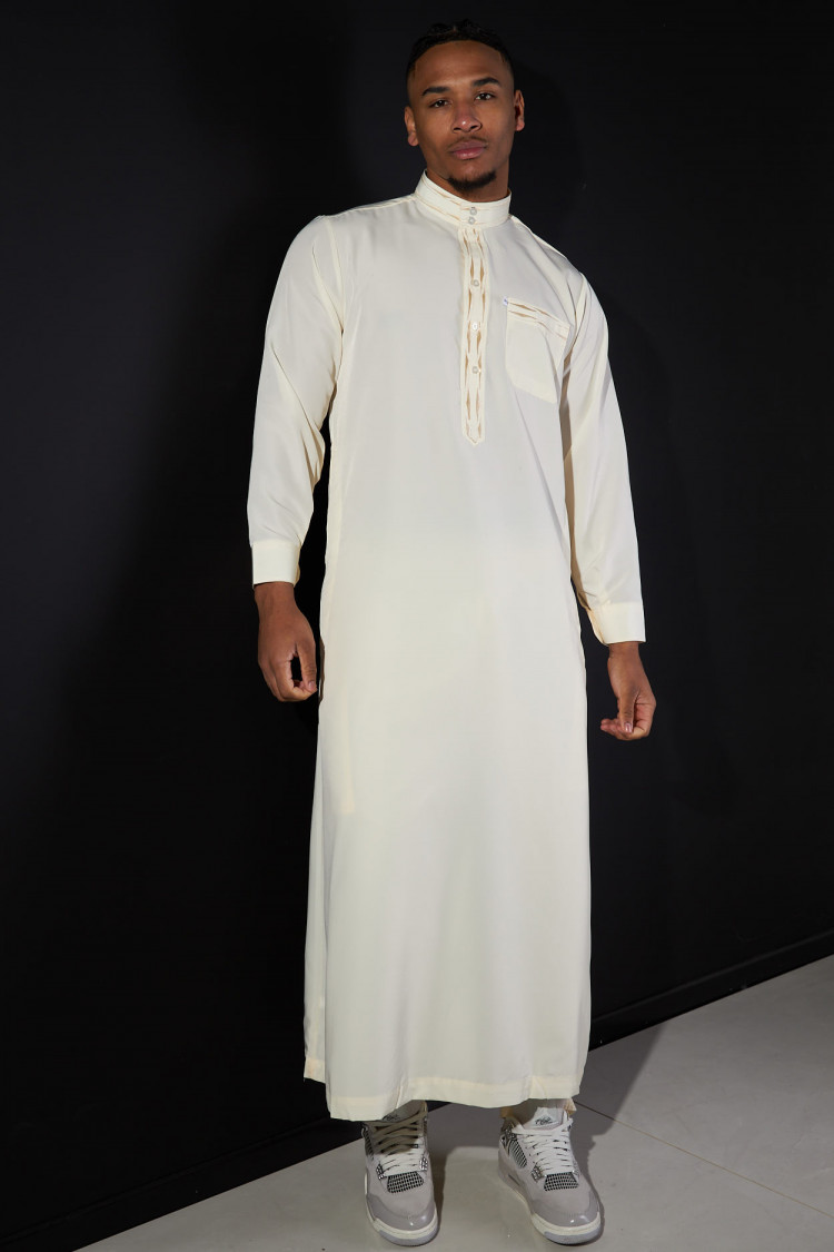 Ensemble 2 pièces qamis + pantalon beige