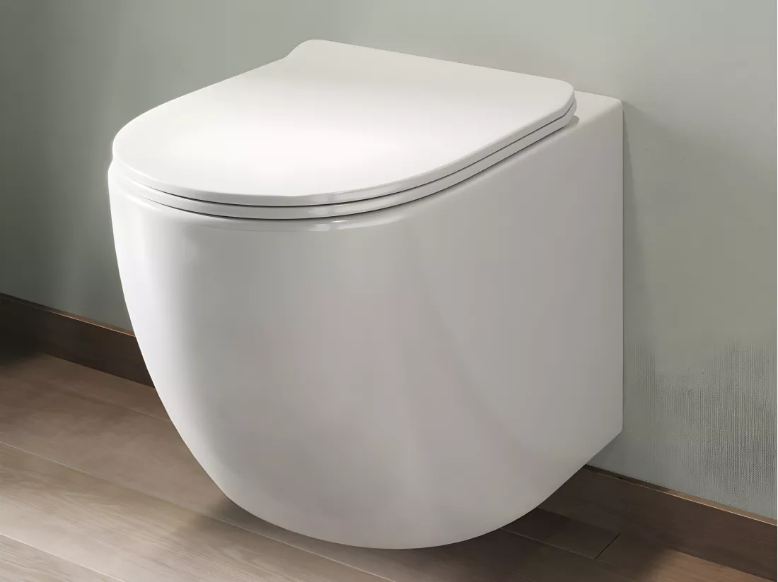Pack WC suspendu sans bride blanc + bâti-support - JAVOINE