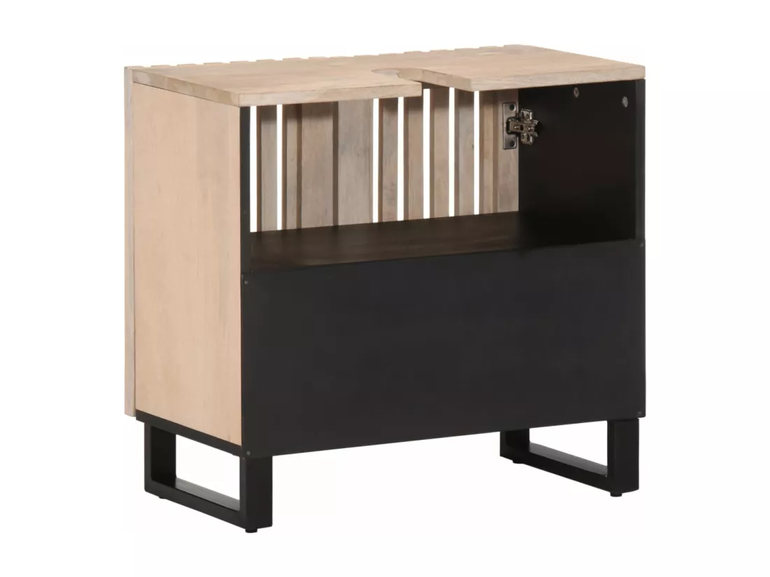 Armoire lavabo de bain 62x34x58 cm bois massif de manguier