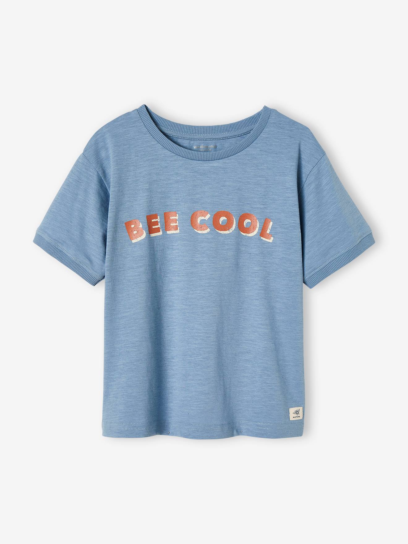 Camiseta azul clara infantil com a mensagem 