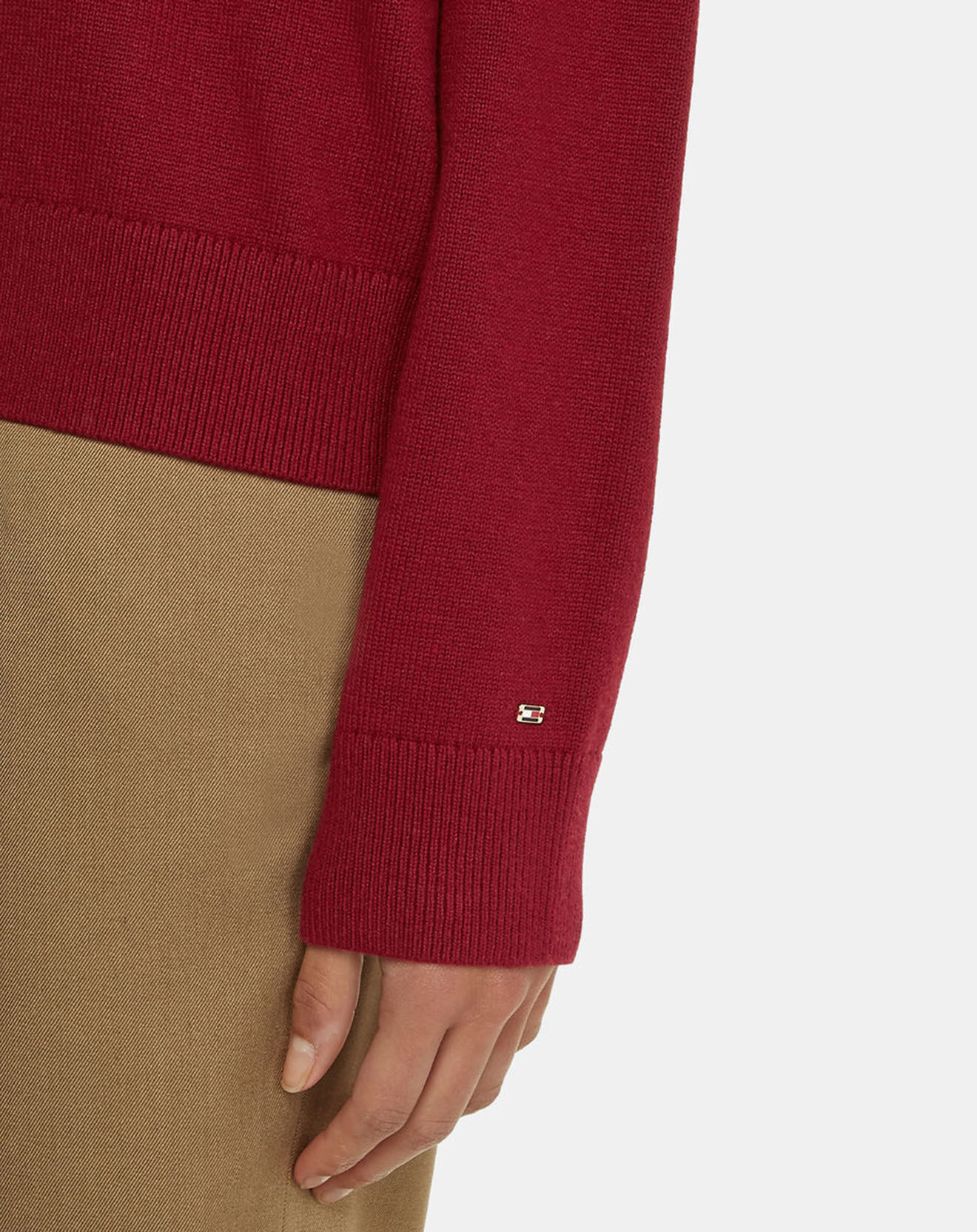 Tommy Hilfiger Pull Heritage Varsity rouge foncé