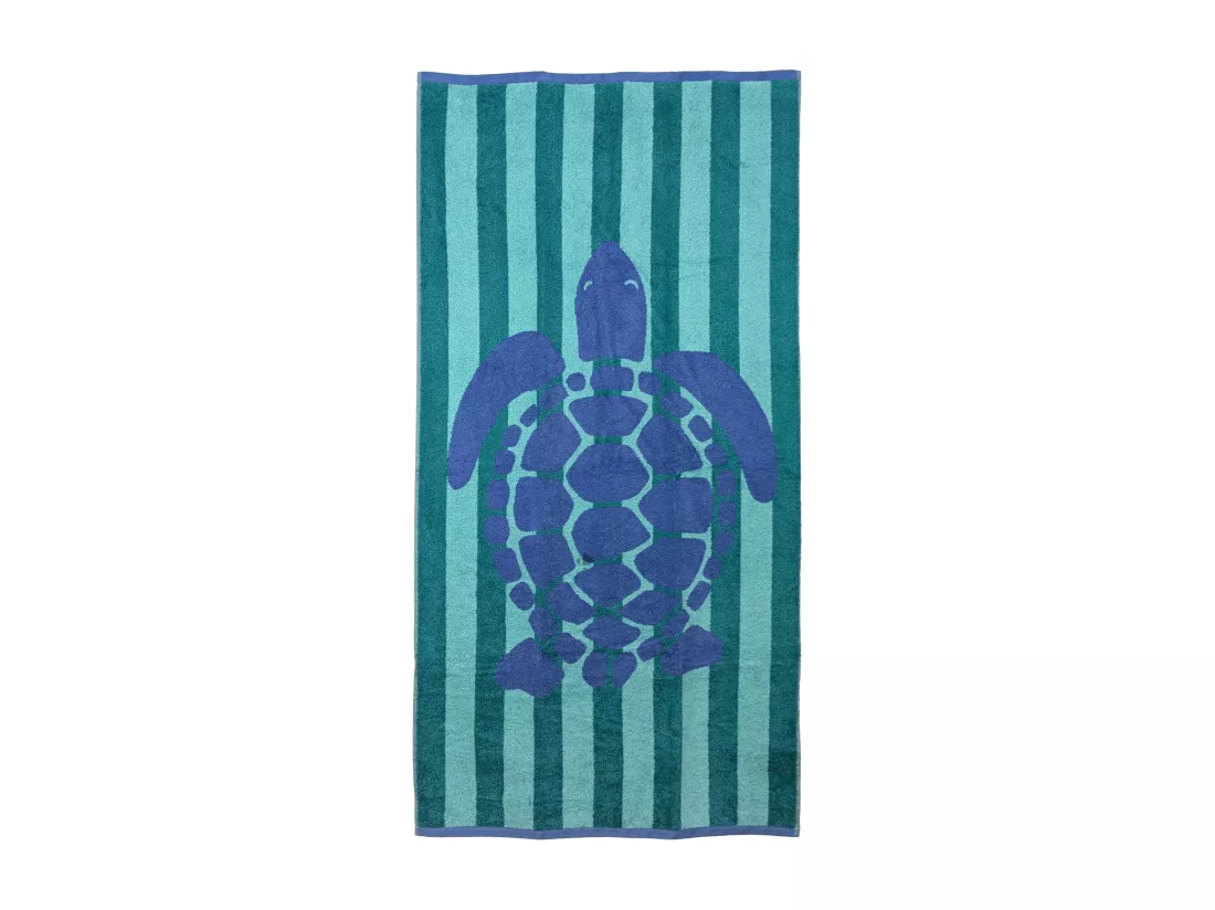 Drap de plage coton 75x150 cm collection TIMEA bleu