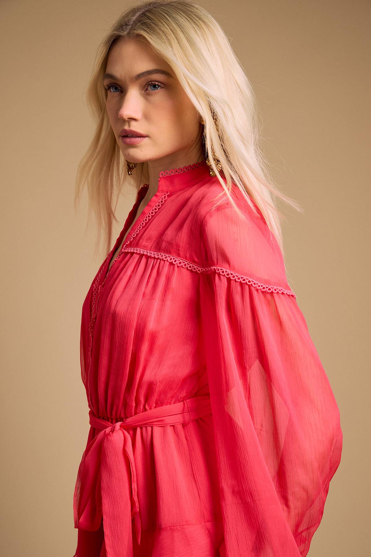 Oasis Robe Mini À Volants Contrastés