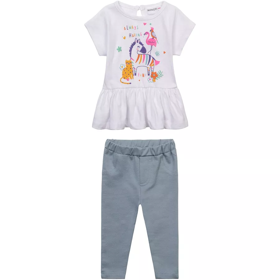 MINOTI T-Shirt und Leggings im Set WeißHellblau