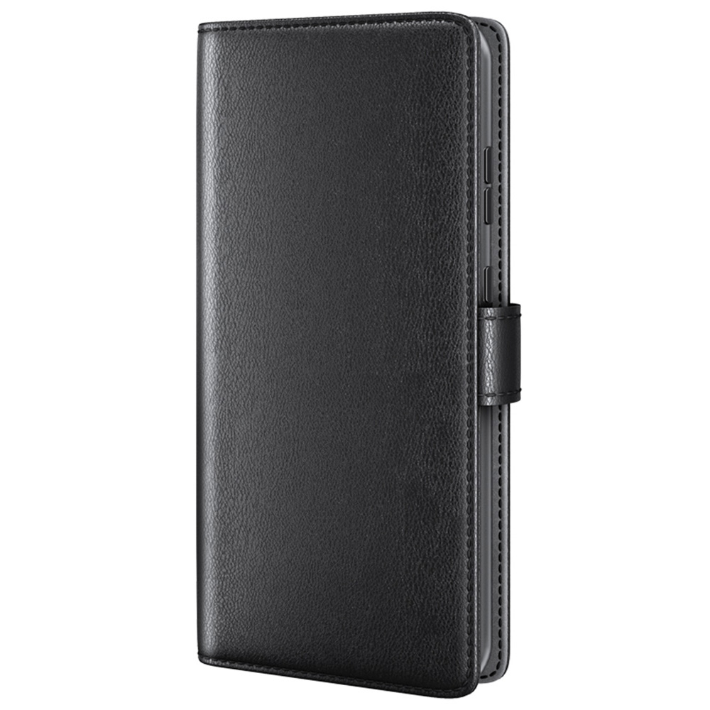 Samsung Galaxy S24 FE Echtleder Tasche Flip Cover mit Kartenfächer - Schwarz