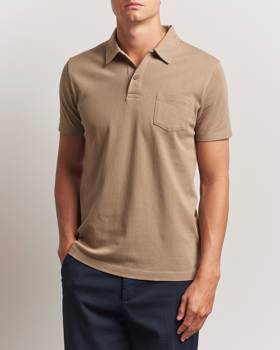 Sunspel Riviera Polo Shirt Dune