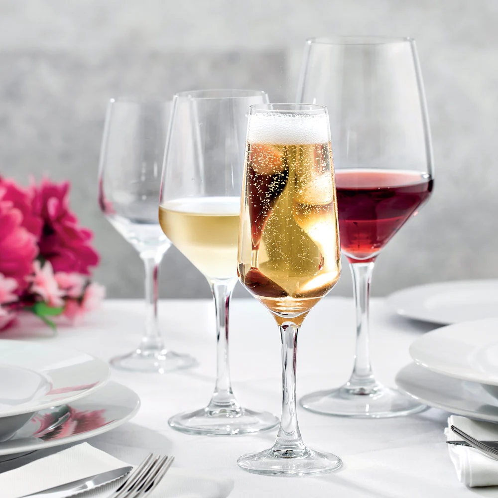 Boîte de 6 verres à pied trempés Platine 44 cl Vicrila