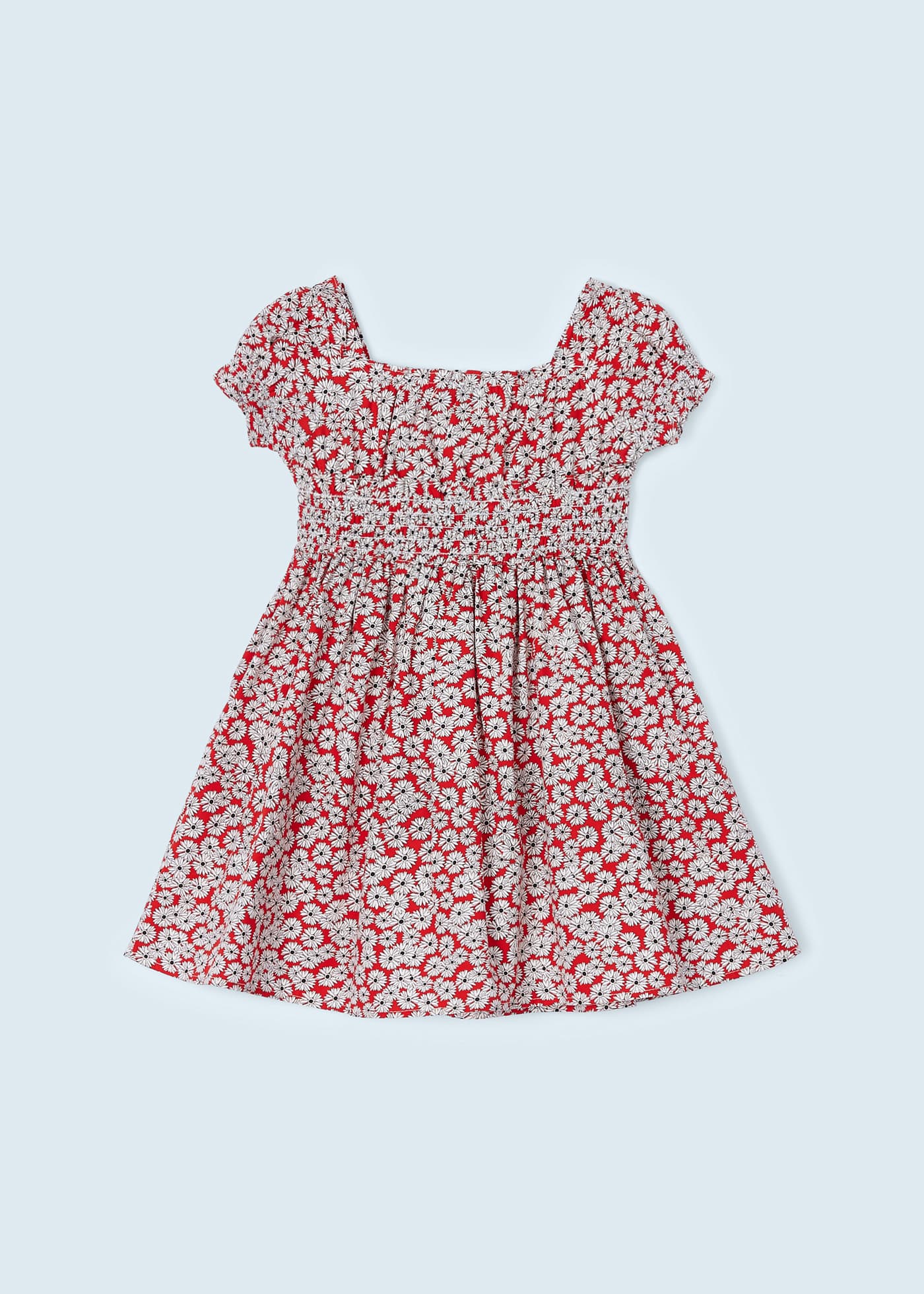 Vestido estampado em algodão sustentável para meninas
