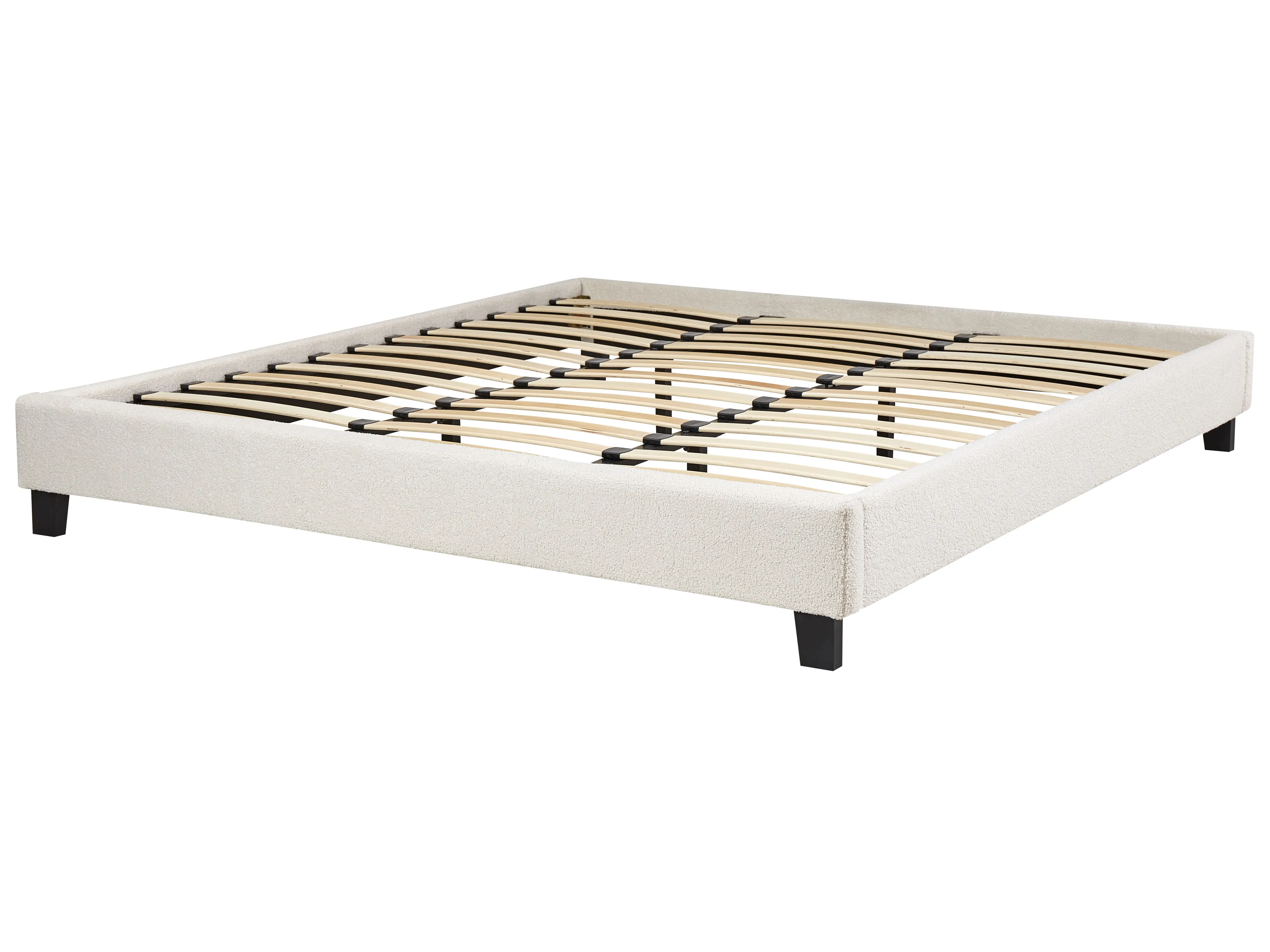 Bed zonder hoofdbord Bouclé ROANNE 180 x 200 cm Lichtbeige