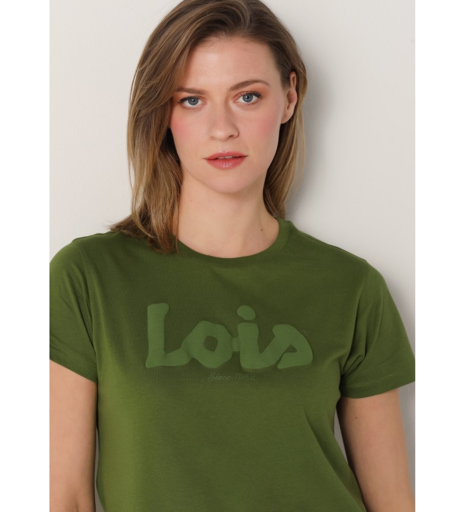 Camiseta Lois Green de manga curta com babados
