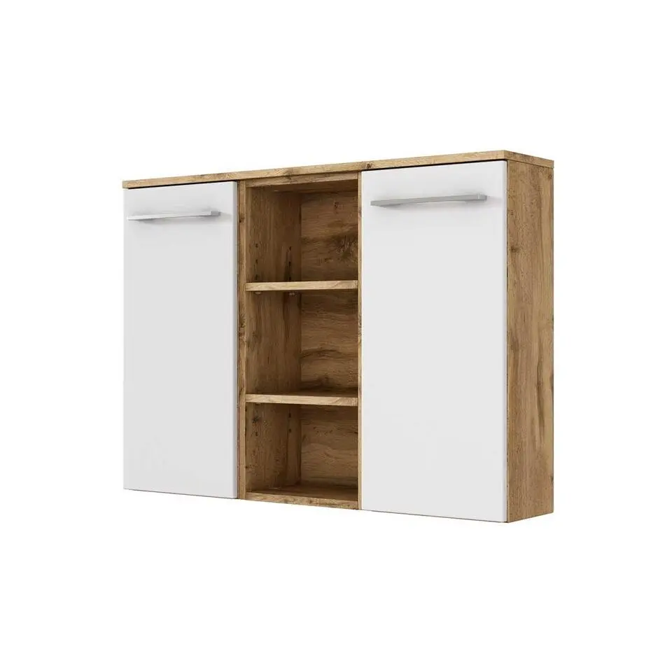 Badkamerkast Sefa 90cm 2 deuren - eik/wit