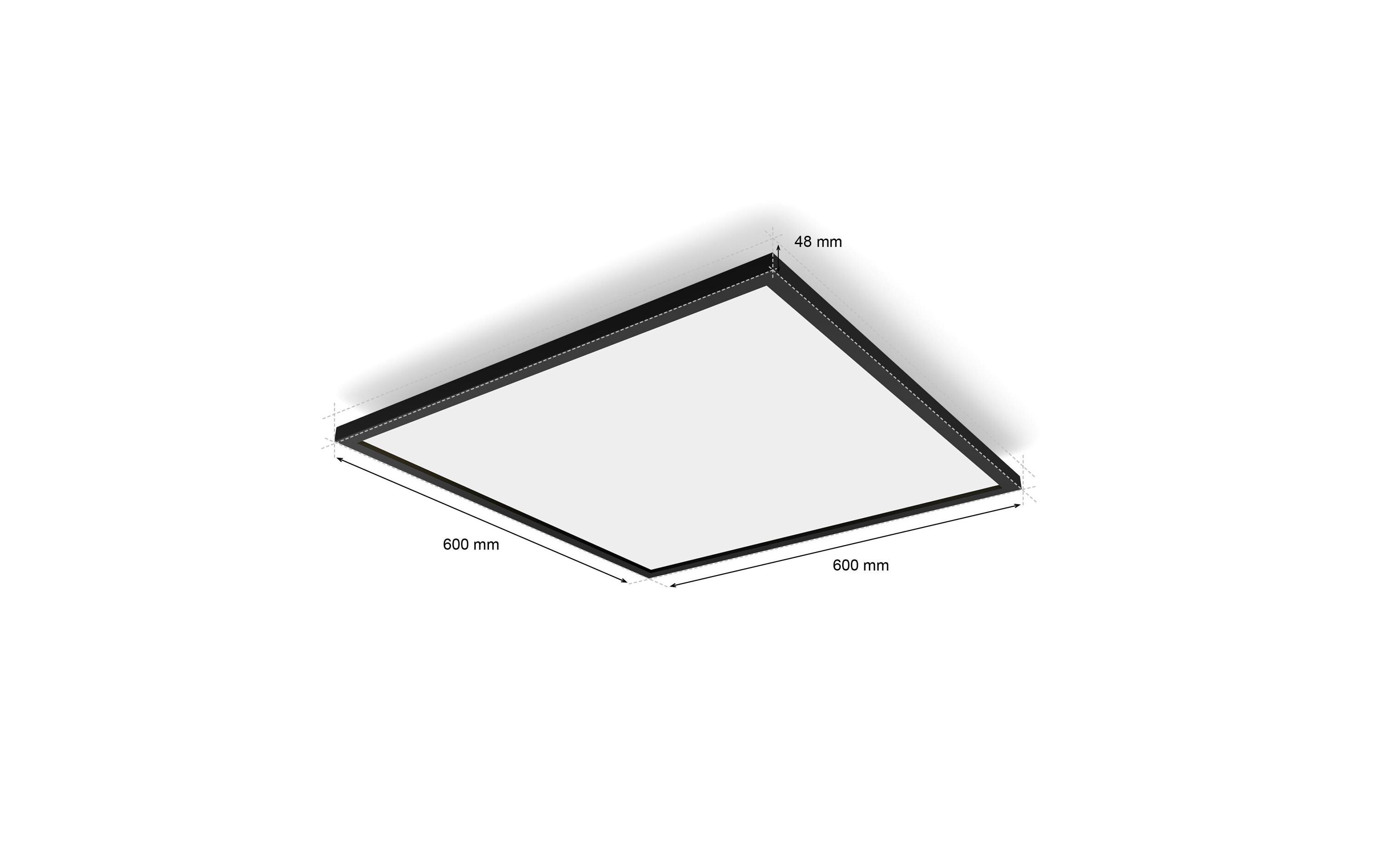 Panelleuchte White Ambiance Aurelle 60 x 60 cm Schwarz<br>Flaches Hue Panel